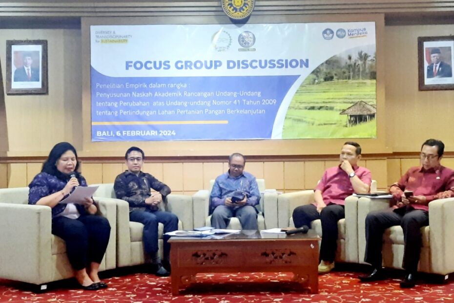 Kaji Perlindungan Lahan Pertanian Pangan Berkelanjutan, Pascasarjana Unud Bekerjasama dengan Setjen DPD RI Gelar FGD